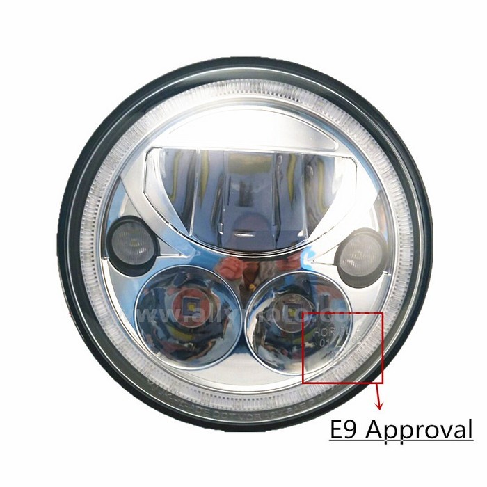 154 7 Inch Round Vortex Led Headlight With Low-High Halo Harley David Wrangler@2